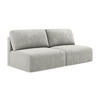 3-SITZER SOFA mit Schlaffunktion Chenille Stoff Grau - Hellgrau/Schwarz, Kunststoff/Textil (216/79/102cm) - Makamii