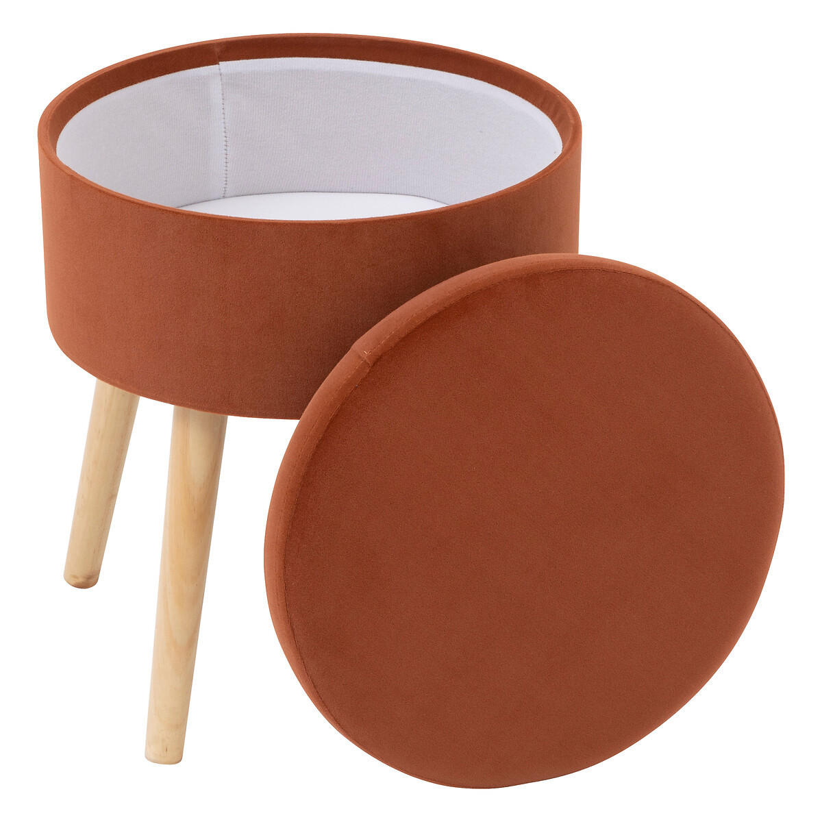 SAMTHOCKER mit Stauraum Tess 36/36/34 cm - Kupferfarben, Textil (36/34/36cm) - Atmosphera Createur d´interieur