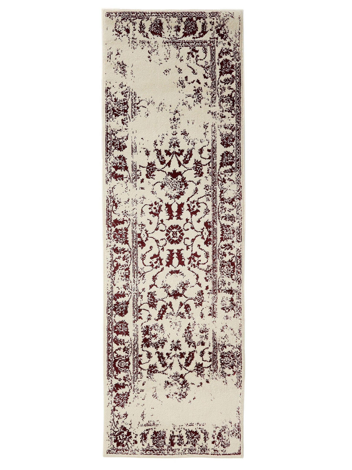VINTAGE-LÄUFER Suki 80/240 cm - Rot/Creme, Kunststoff (80/240cm) - benuta