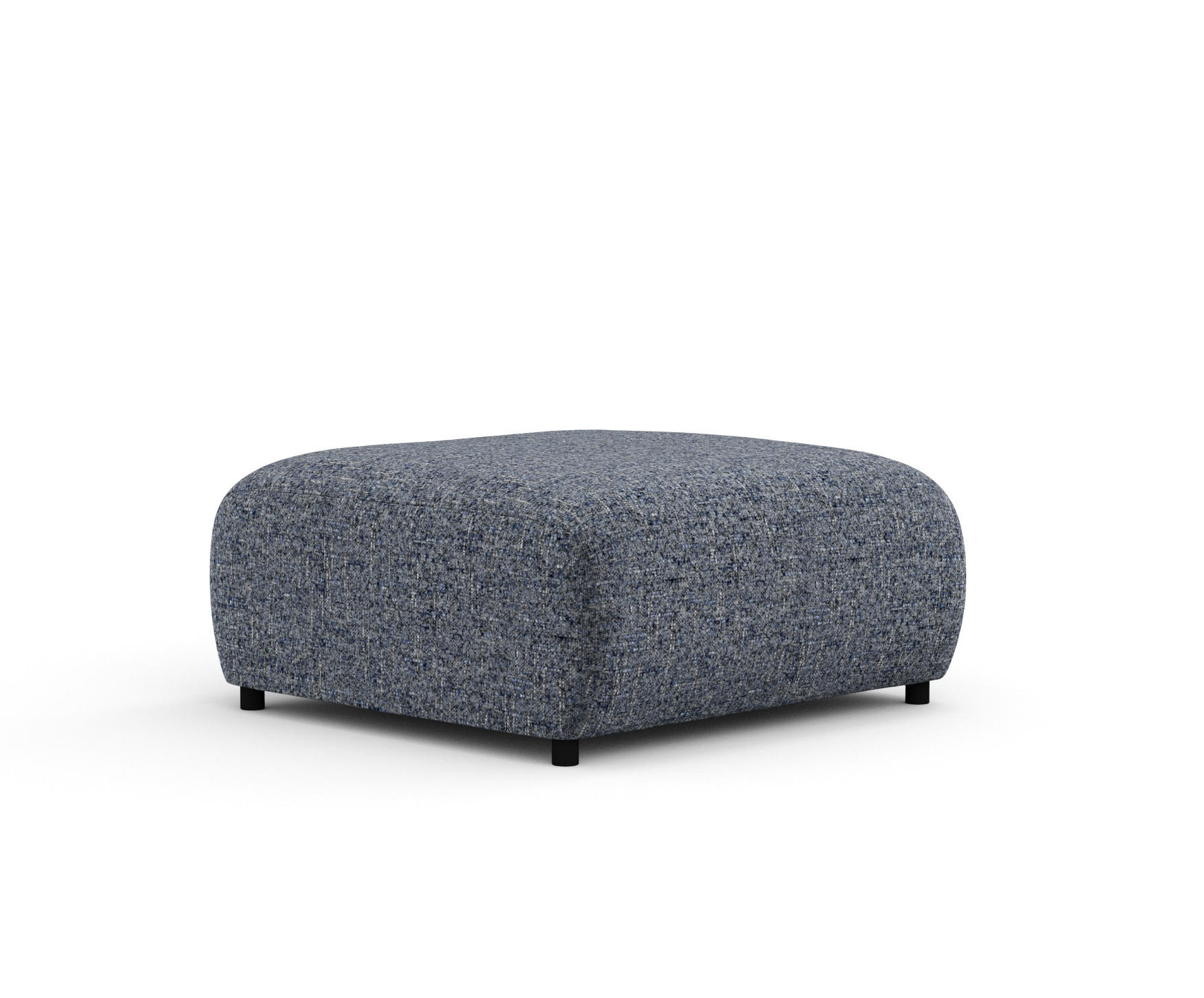 POUF S Zanzibar Marineblau Webstoff - Schwarz/Dunkelblau, Holz/Holzwerkstoff (88/37/88cm) - Maison de Reve