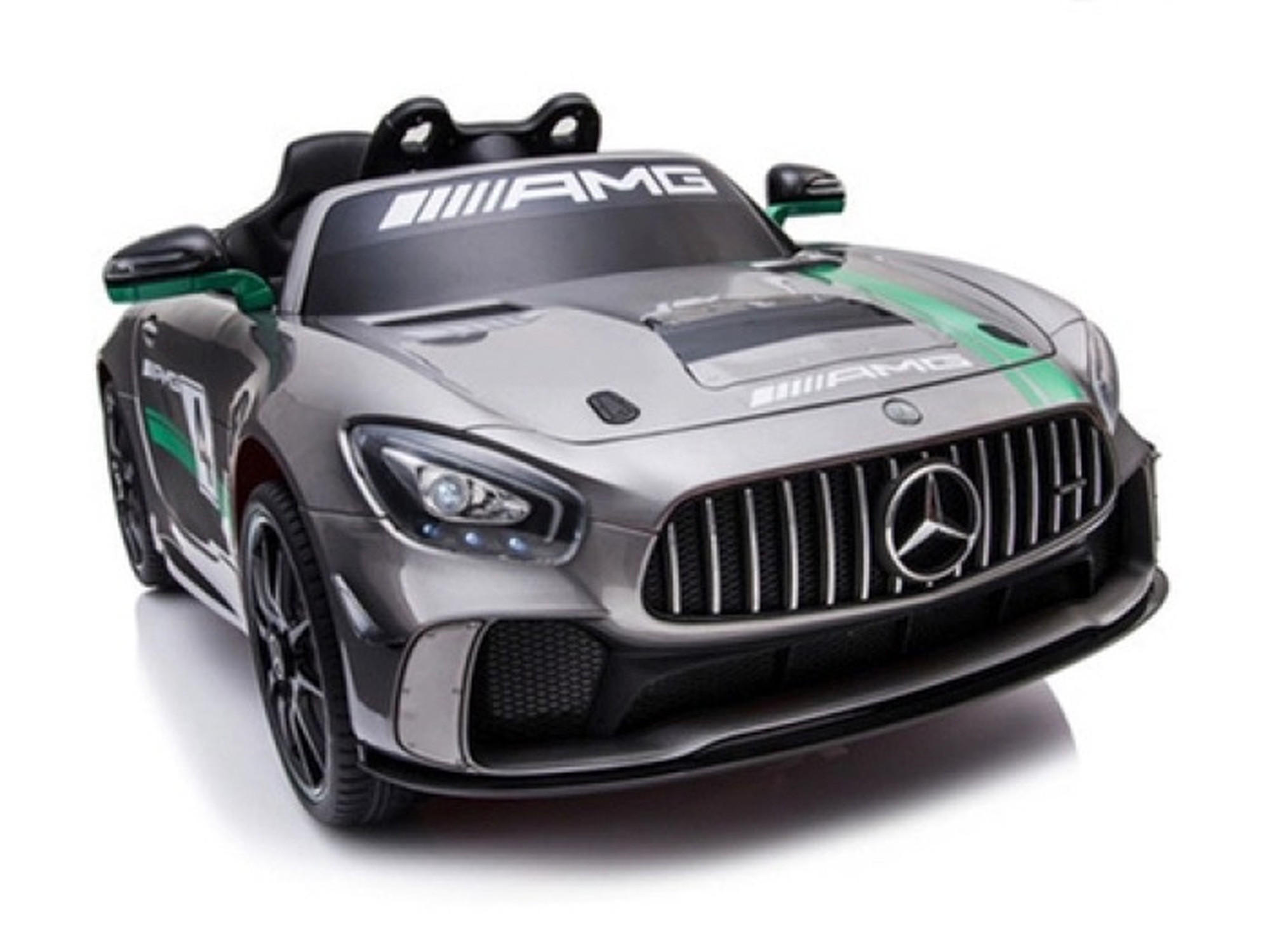 KINDER ELEKTROAUTO Mercedes GT 4 grau - Grau, Kunststoff (116/58/46cm) - TPFLiving