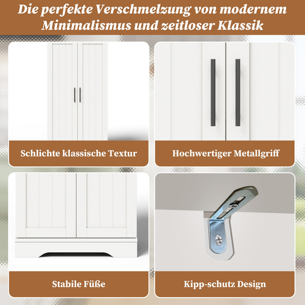 ANRICHTE Hochschrank 120/60/40 cm aus MDF mit LED-Sensorlicht und verstellbaren Einlegeböden Weiß - Weiß, Holzwerkstoff (60/120/40cm) - Modenvie