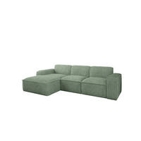 ECKSOFA L-Form Siena Stoff Velo Olive Links - Olivgrün, Holz/Kunststoff (165/266cm) - Kaiser Möbel