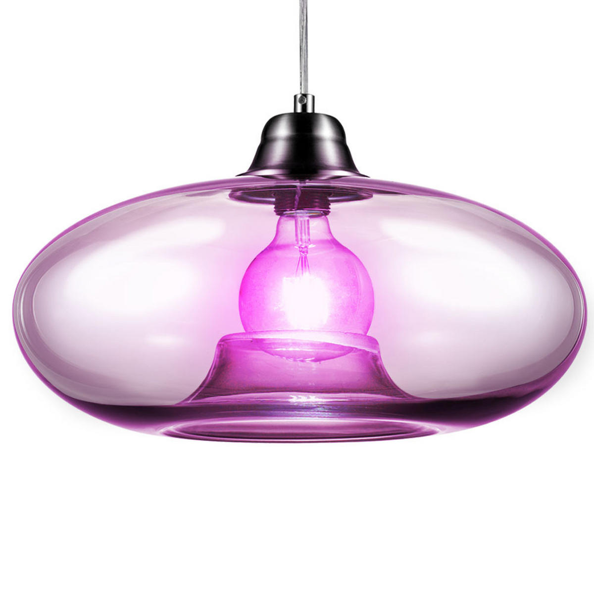 LED HÄNGELEUCHTE LILLE Grau Metall Glas - Grau, Glas (40/40/150cm) - Nowa