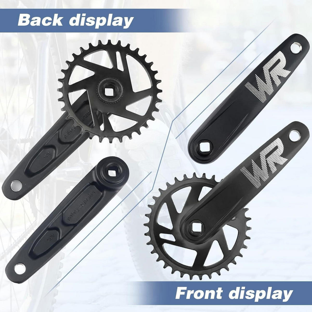 FAHRRAD-KURBELGARNITUR Set 170 mm Aluminiumlegierung 32T/34T/36T/38T - Schwarz, Metall (10.8/1/17cm)