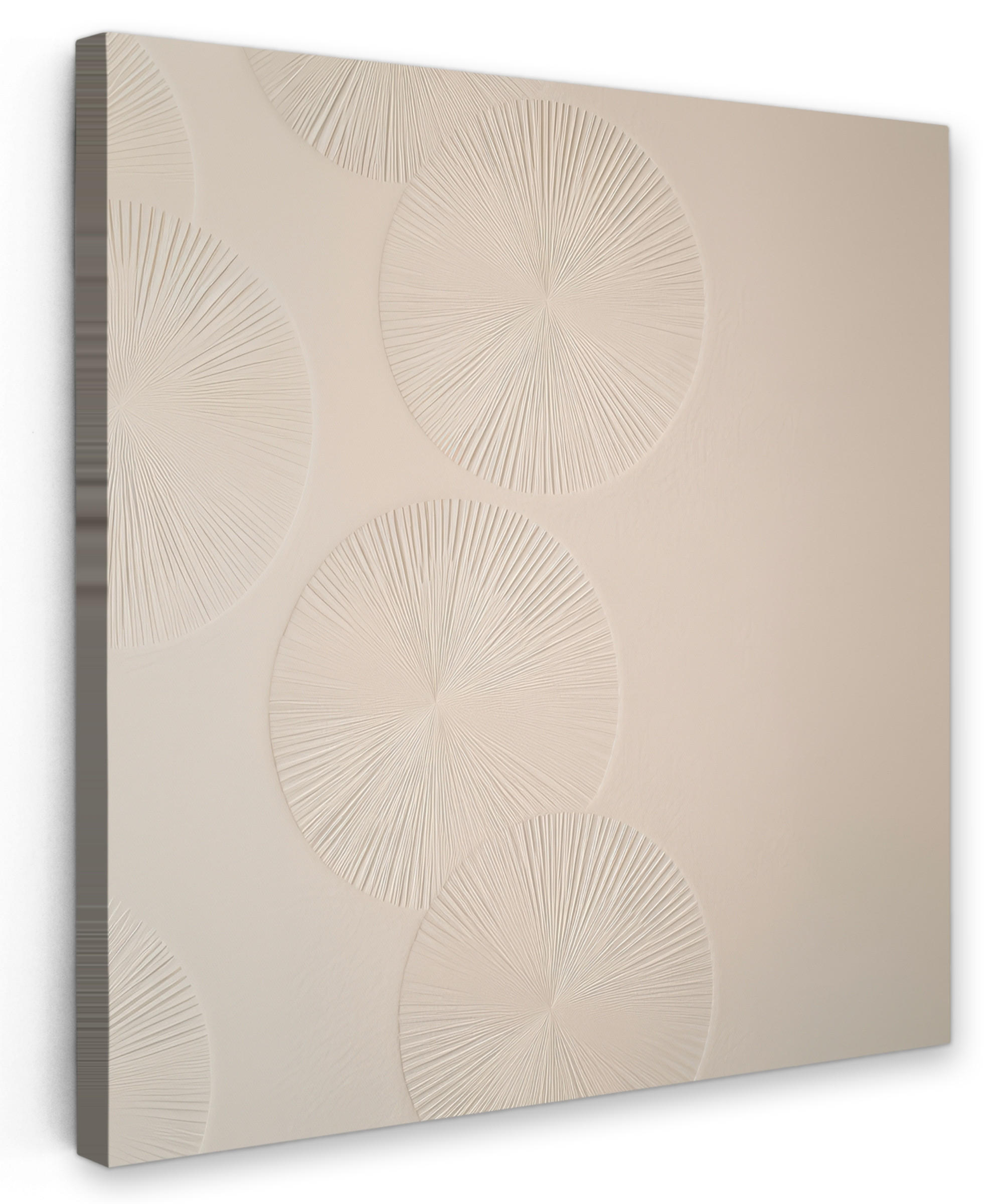 LEINWANDBILD Japandi - Beige - Modern 20x20 cm - Ecru, Textil (20/20cm) - MuchoWow