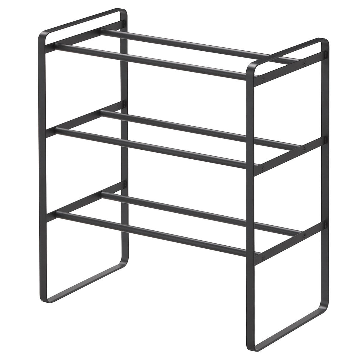 VERSTELLBARES Schuhregal YAMAZAKI Frame 7556 für 9-16 Paar Schuhe in Schwarz - Schwarz, Metall (25/46/25cm) - Yamazaki