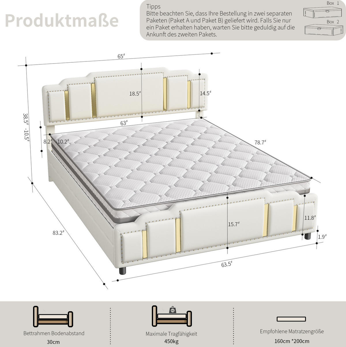 POLSTERBETT 160/200 cm aus Samt mit LED-Beleuchtung und 4 Schubladen Beige - Beige, Textil (160/200cm) - Modenvie