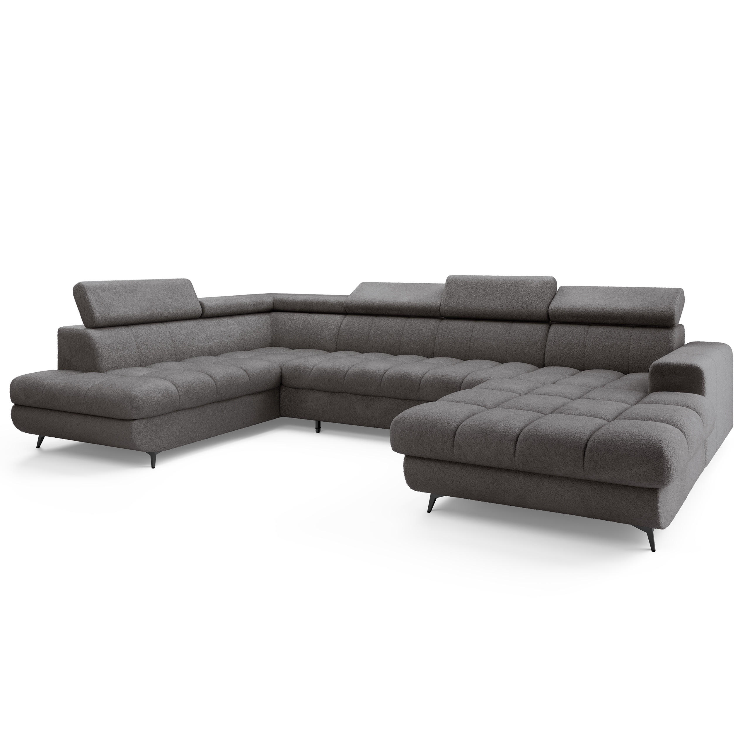 Masseno Wohnlandschaft Grau 345x88x190 cm