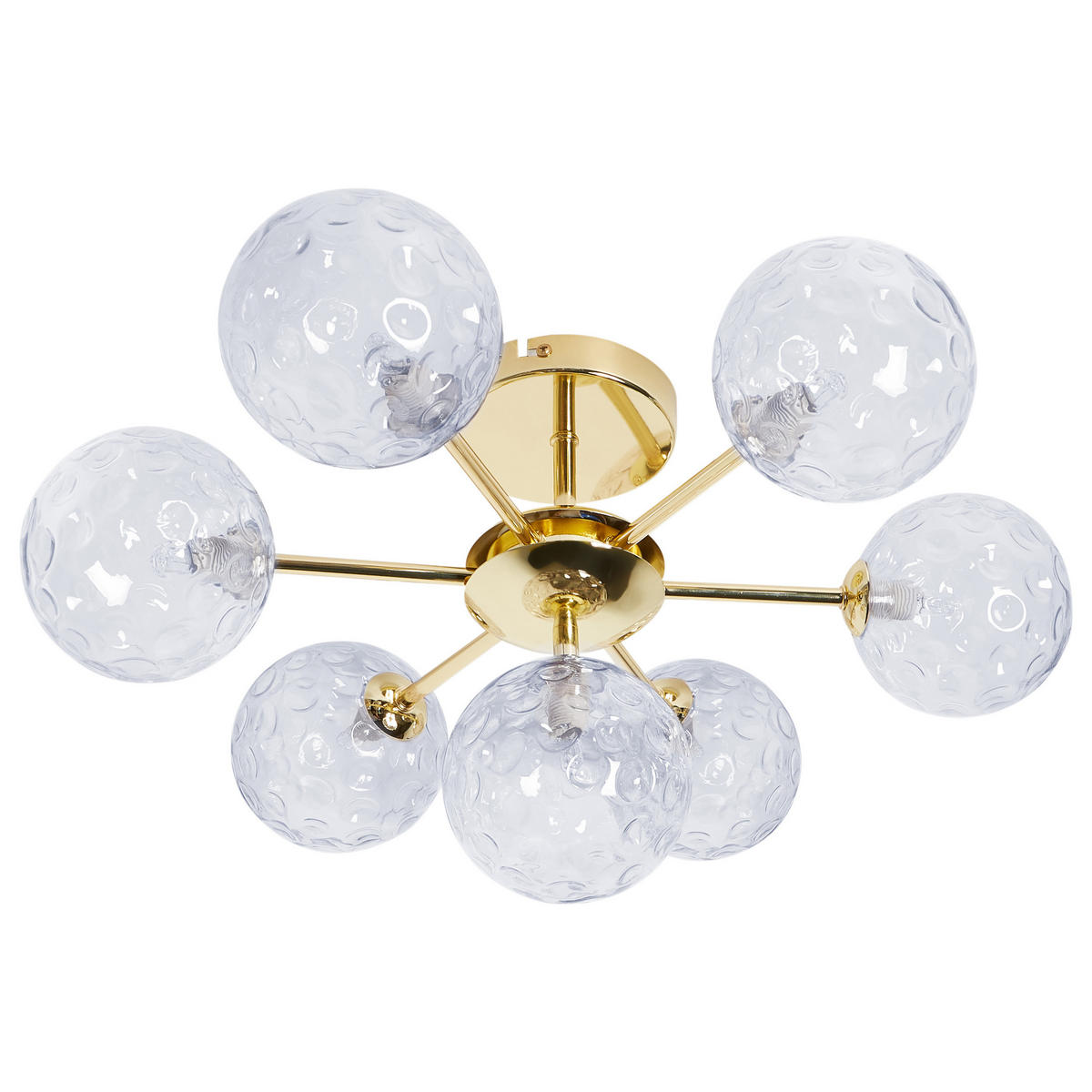 DECKENLAMPE Blau/Gold Anadyr - Blau/Goldfarben, Glas (52/52/28cm) - Beliani