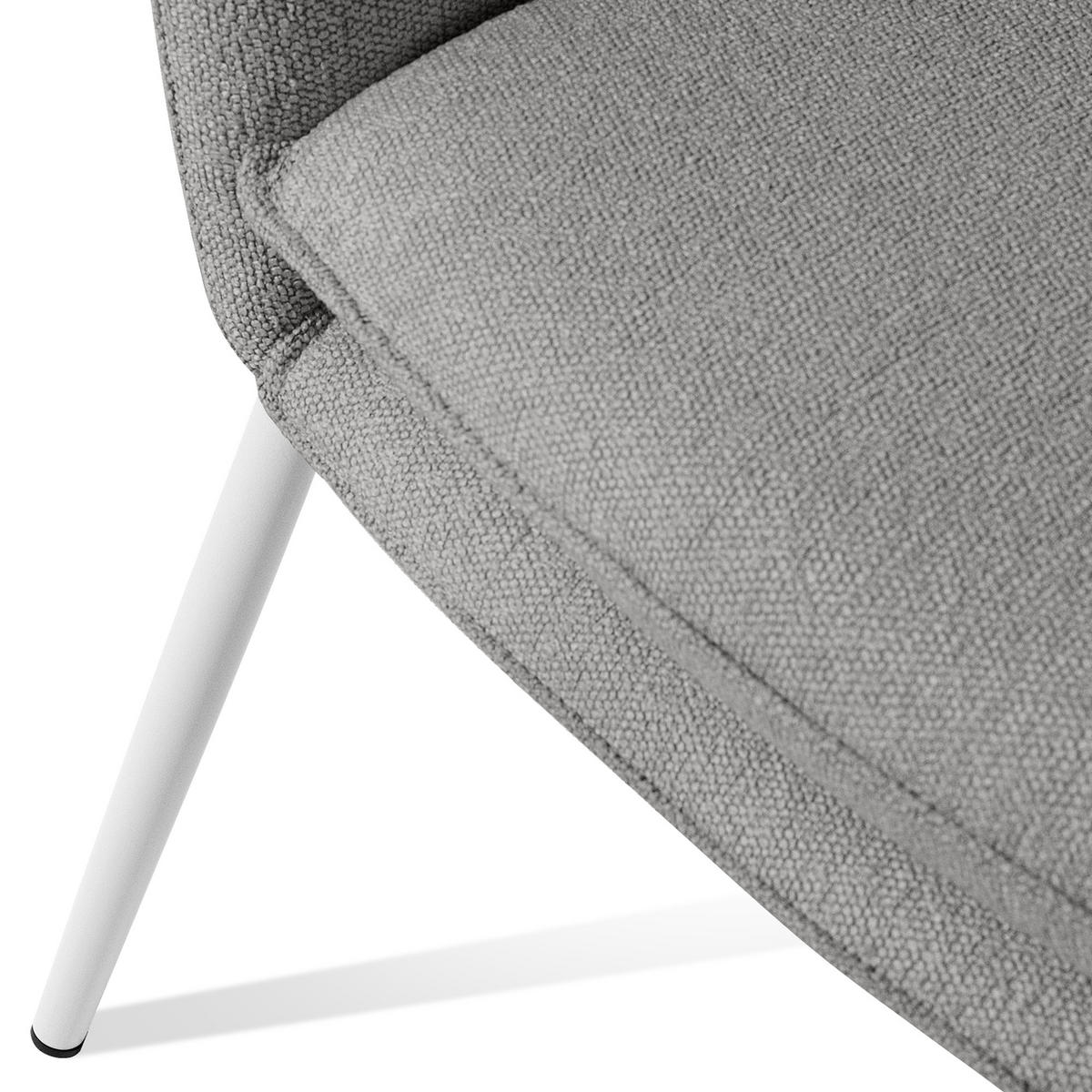 GARTENMÖBELSET SOLIS Gartenlounge-Set, grau/weiß - Grau, Textil/Metall - KONSIMO®