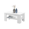 COUCHTISCH weiß matt 100 x 60 cm, Wohnzimmertisch mit Ablage - Eiche Artisan/Weiß, Holzwerkstoff/Metall (100/60/45cm) - Inn.Furn