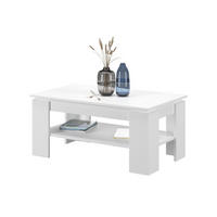 COUCHTISCH weiß matt 100 x 60 cm, Wohnzimmertisch mit Ablage - Eiche Artisan/Weiß, Holzwerkstoff/Metall (100/60/45cm) - Inn.Furn