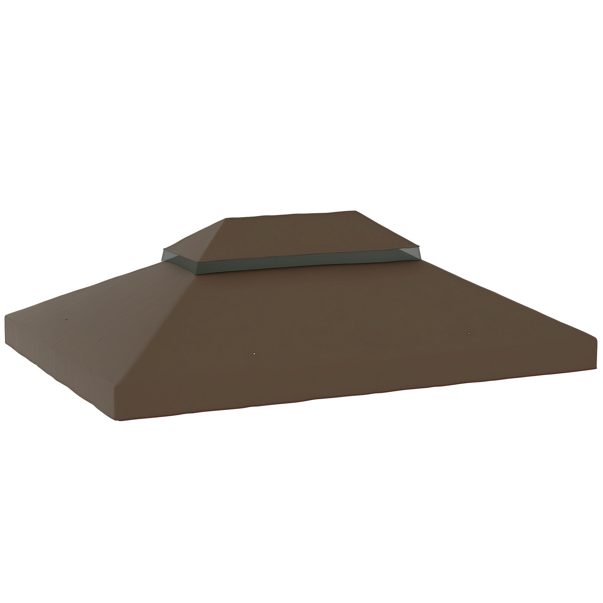 PAVILLON-ERSATZDACH, 3 x 4 m, Ersatzplane mit Wasserablauf-Öffnungen, Polyester, Sonnenschutz, UPF30+, Kaffee - Cappuccino, Textil (400/1/300cm)