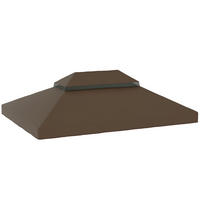 PAVILLON-ERSATZDACH, 3 x 4 m, Ersatzplane mit Wasserablauf-Öffnungen, Polyester, Sonnenschutz, UPF30+, Kaffee - Cappuccino, Textil (400/1/300cm)