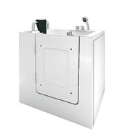 SITZWANNE Whirlpool mit Tür S02WP-A-L - Weiß, Glas/Kunststoff (100/113/78cm) - AcquaVapore by Sandra Jentho