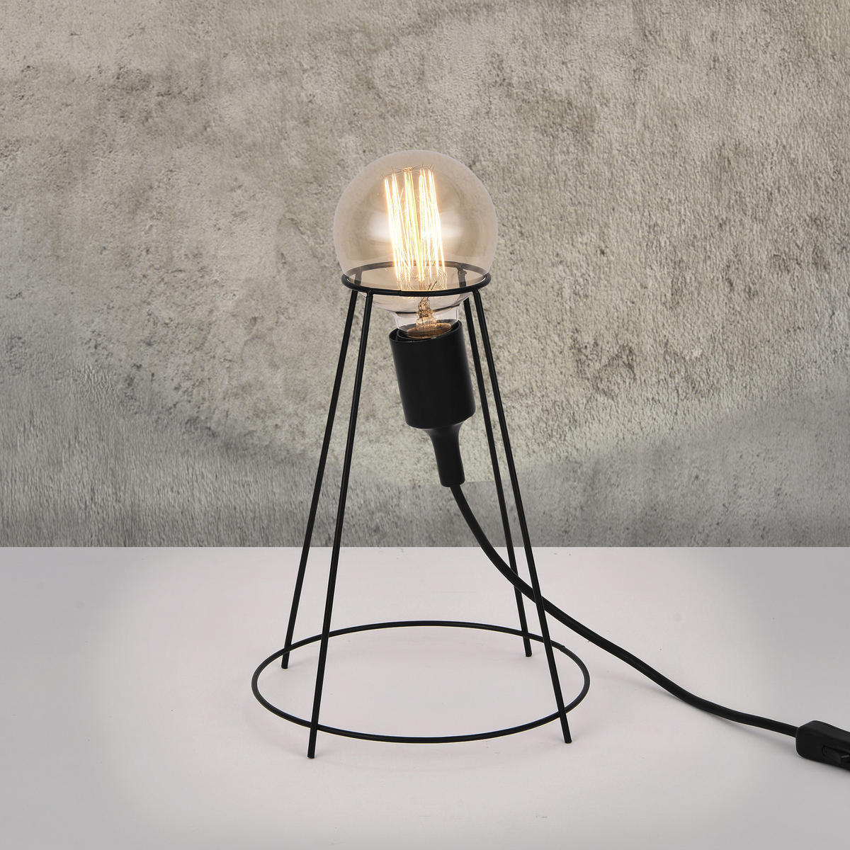 TISCHLEUCHTE Stockholm - Schwarz, Metall (20/20/26cm) - lux.pro