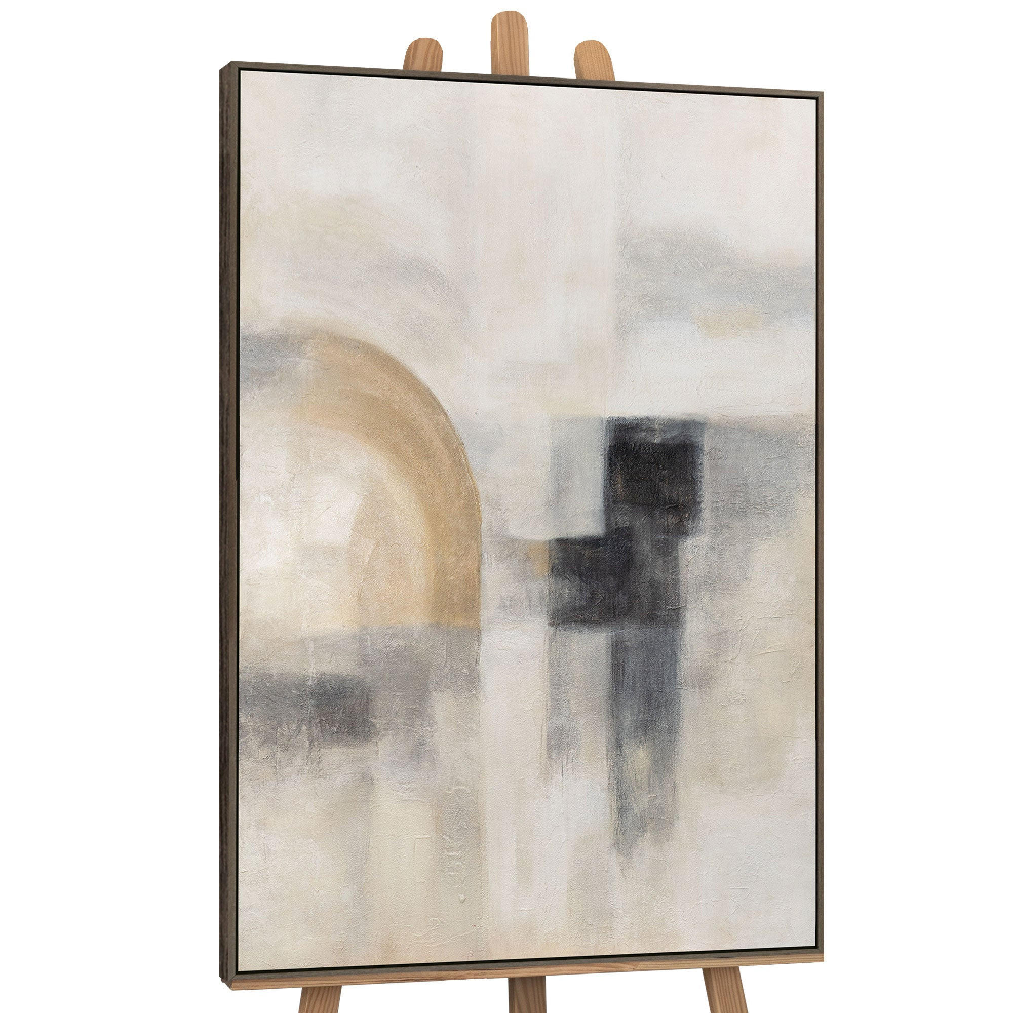 GEMÄLDE Geisterhaftes Licht Schattenfugenrahmen Grau 120x80 cm - Grau, Holz (120/80cm) - YS-art gallery