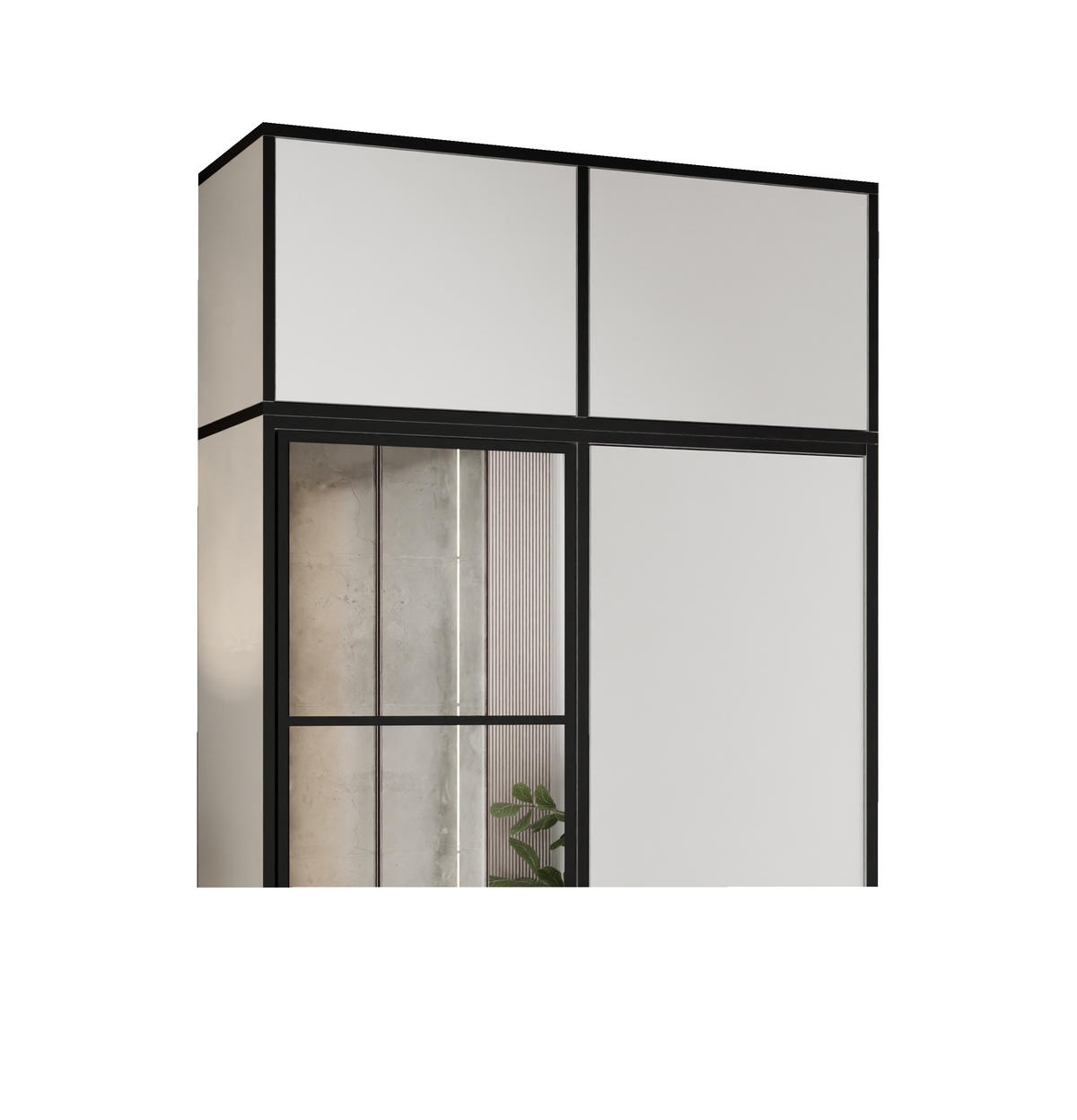 DREHTÜRENSCHRANK EDEN MIT AUFSATZ 2D weiß - Weiß, Holzwerkstoff (105/247/39cm) - Kier Furniture