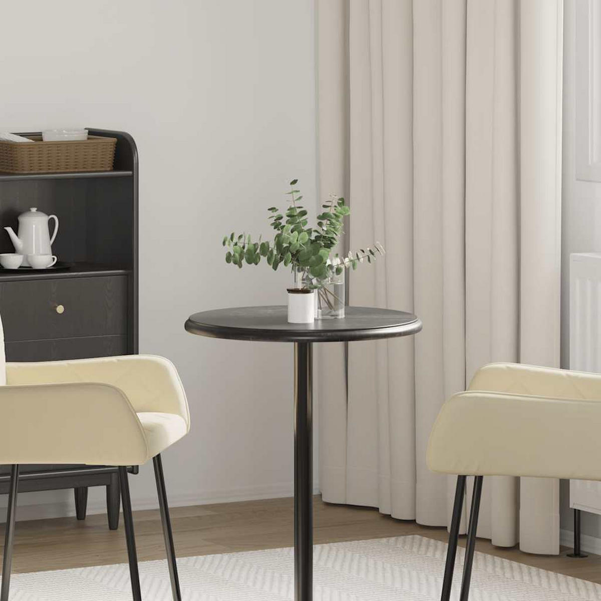 TISCHPLATTE Schwarz Ø50/2,5 Cm Marmor - Schwarz, Stein (50/50/2.5cm) - vidaXL