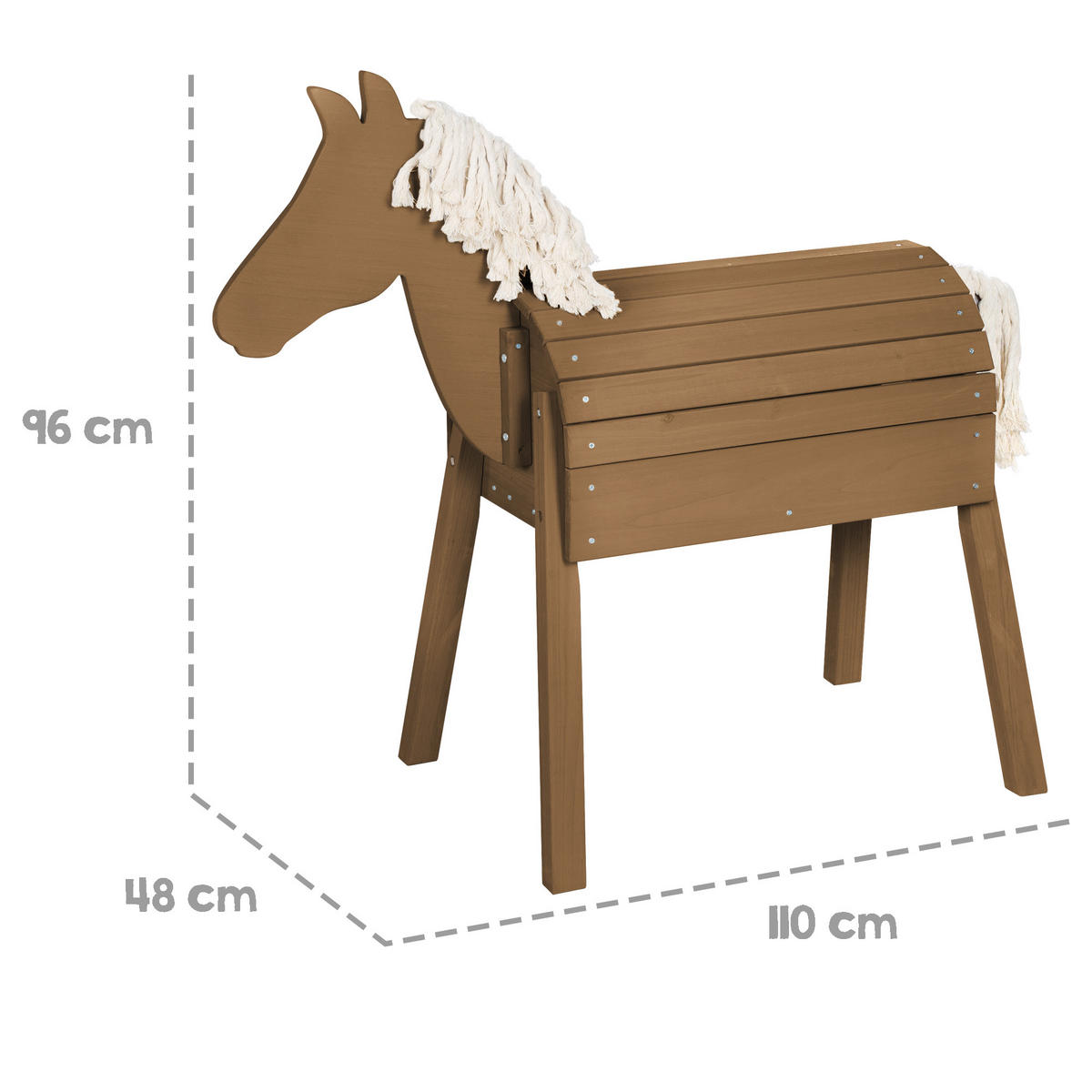 SPIELPFERD OUTDOOR Spielpferd Outdoor teak - Teakfarben, Holz (110/48cm) - Roba