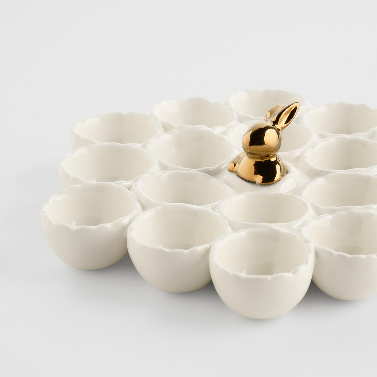 EIERPLATTE Orelia - Weiß, Stein (26.5/7.5/23cm) - home&you