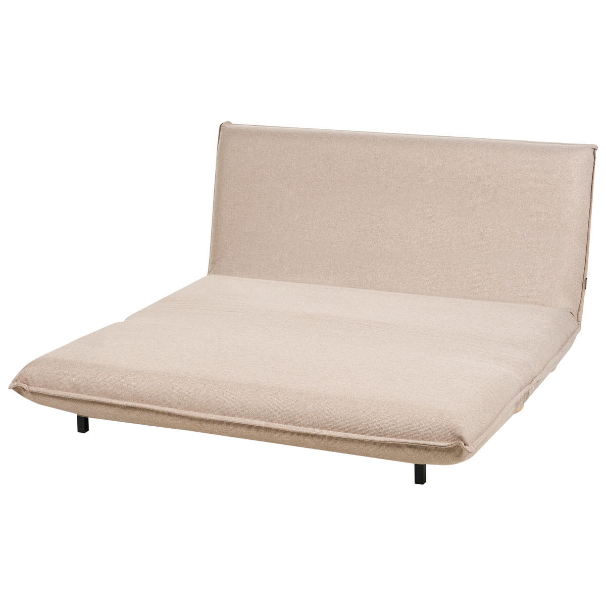SCHLAFSOFA 2-Sitzer Kunstleinen Beige Abisko - Hellbraun/Beige, Textil (140/80/82cm) - Beliani