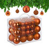 50XWEIHNACHTSKUGELN - Orange, Kunststoff (6/7/6cm) - Relaxdays
