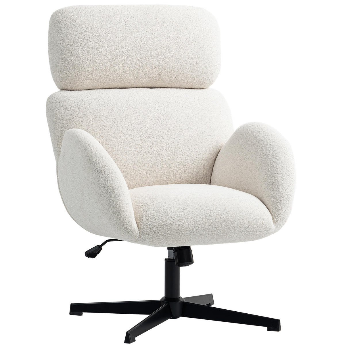 BÜROSTUHL DE-05191 Samtoptik, Stahlbasis & höhenverstellbar Cremeweiß - Creme, Metall (67/113/68cm) - ComfortXL