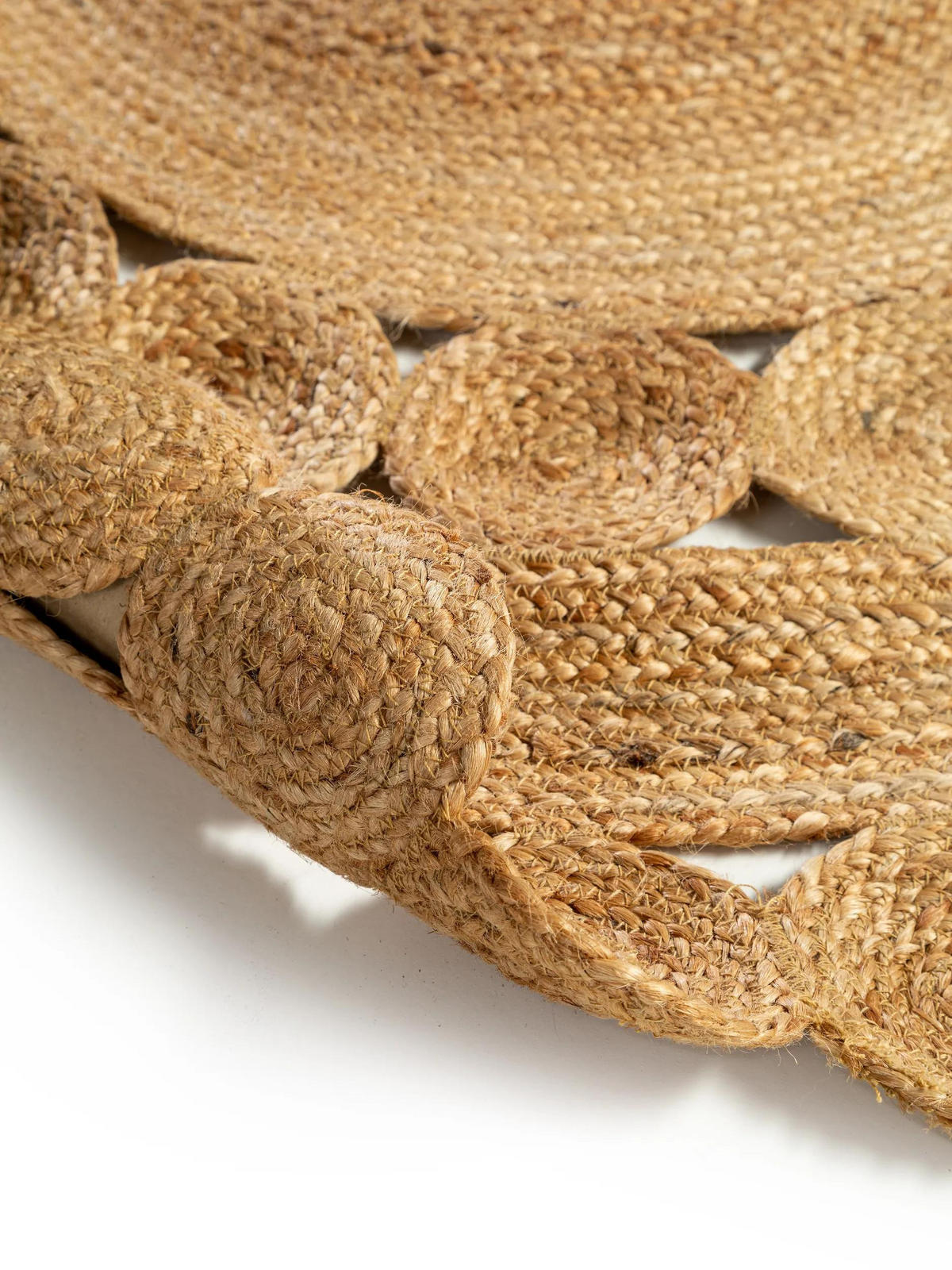 JUTETEPPICH Jutta Hellbraun ø 120 cm rund - Hellbraun, Naturmaterialien/Textil (120/120cm) - benuta Pure