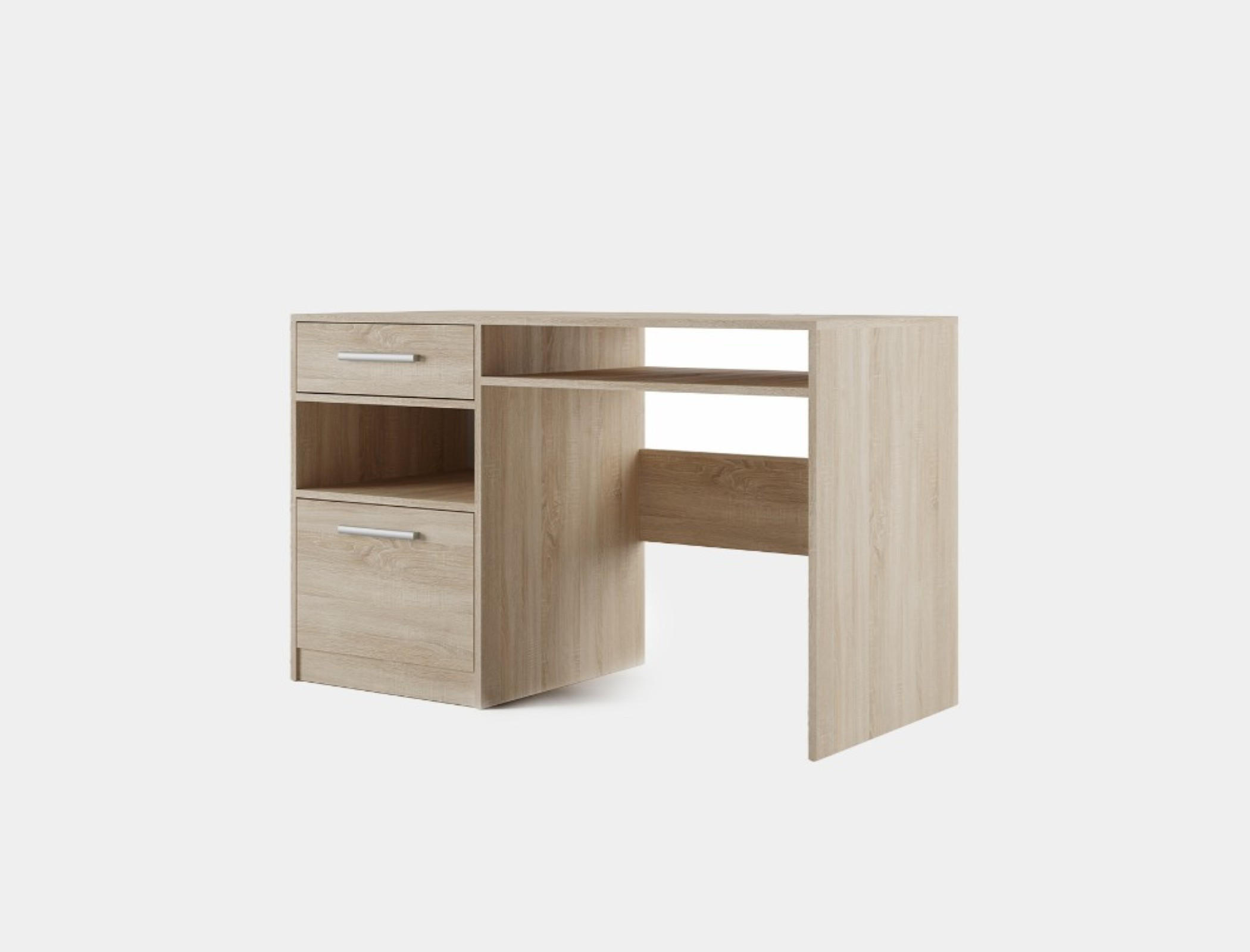 SCHREIBTISCH ELISE 125x58x82 cm Bürotisch Computertisch, Sonoma Eiche - Sonoma Eiche, Holzwerkstoff (58/125/82cm) - MASSENO