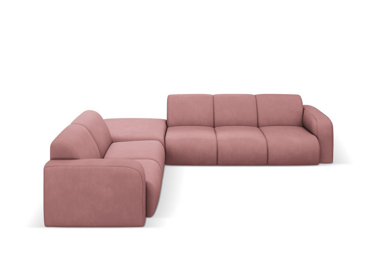 ECKSOFA links Molino aus strukturiertem Stoff rosa 6 Sitzplätze - Pink, Textil (250/315cm) - Micadoni