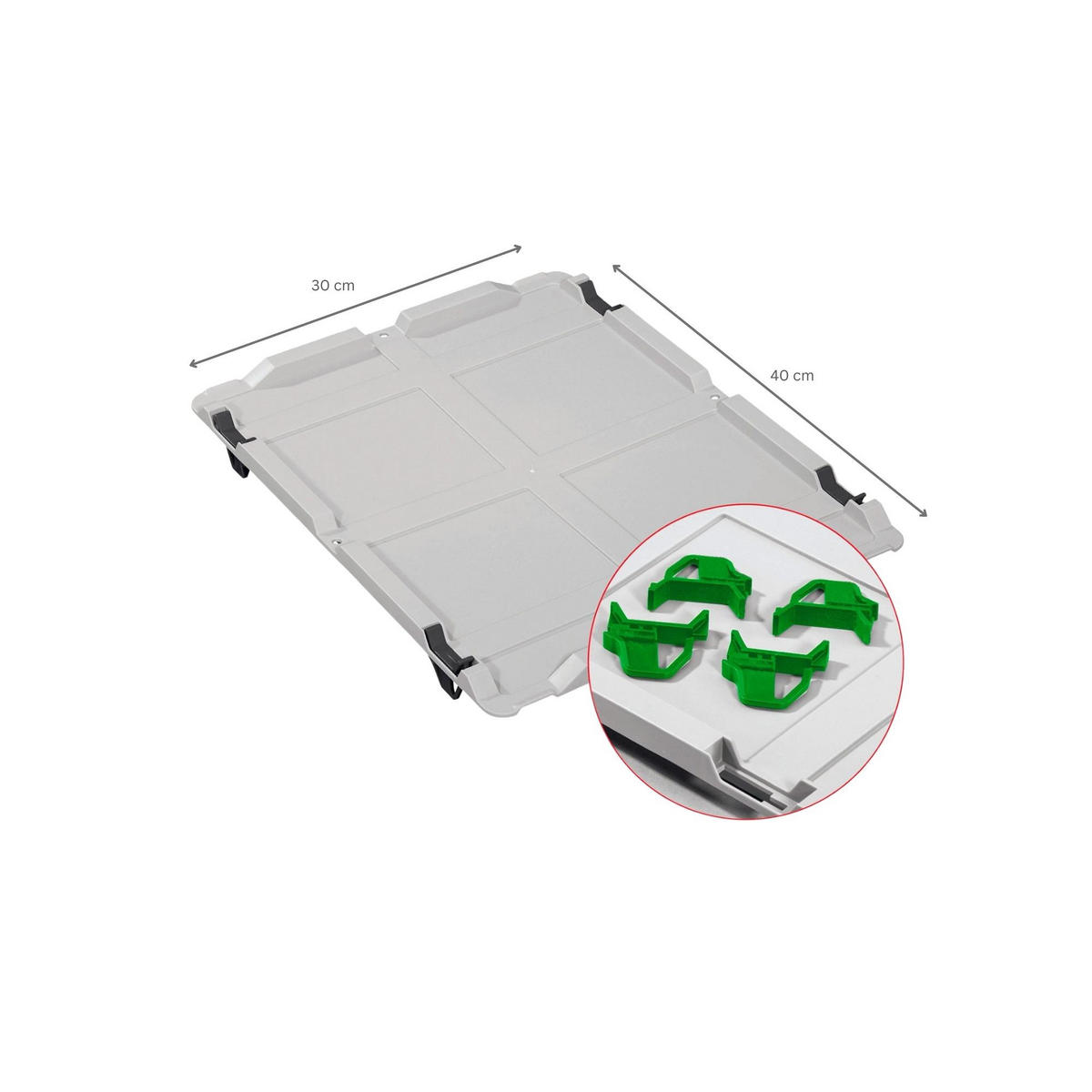 EUROBOX 4x Nextgen Economy Mit Auflagedeckel Grau/Grün Griffe Geschlossen 30 Liter - Grün, Kunststoff (30/32/40cm) - PROREGAL