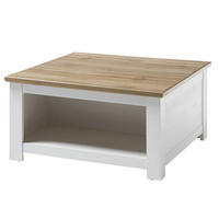 COUCHTISCH Landhaus Pinie weiß / Eiche Wotan 95 / 95 / 50cm - Eichefarben/Pinienfarben, Holz/Holzwerkstoff (95/95/50cm) - Feldmann-Wohnen
