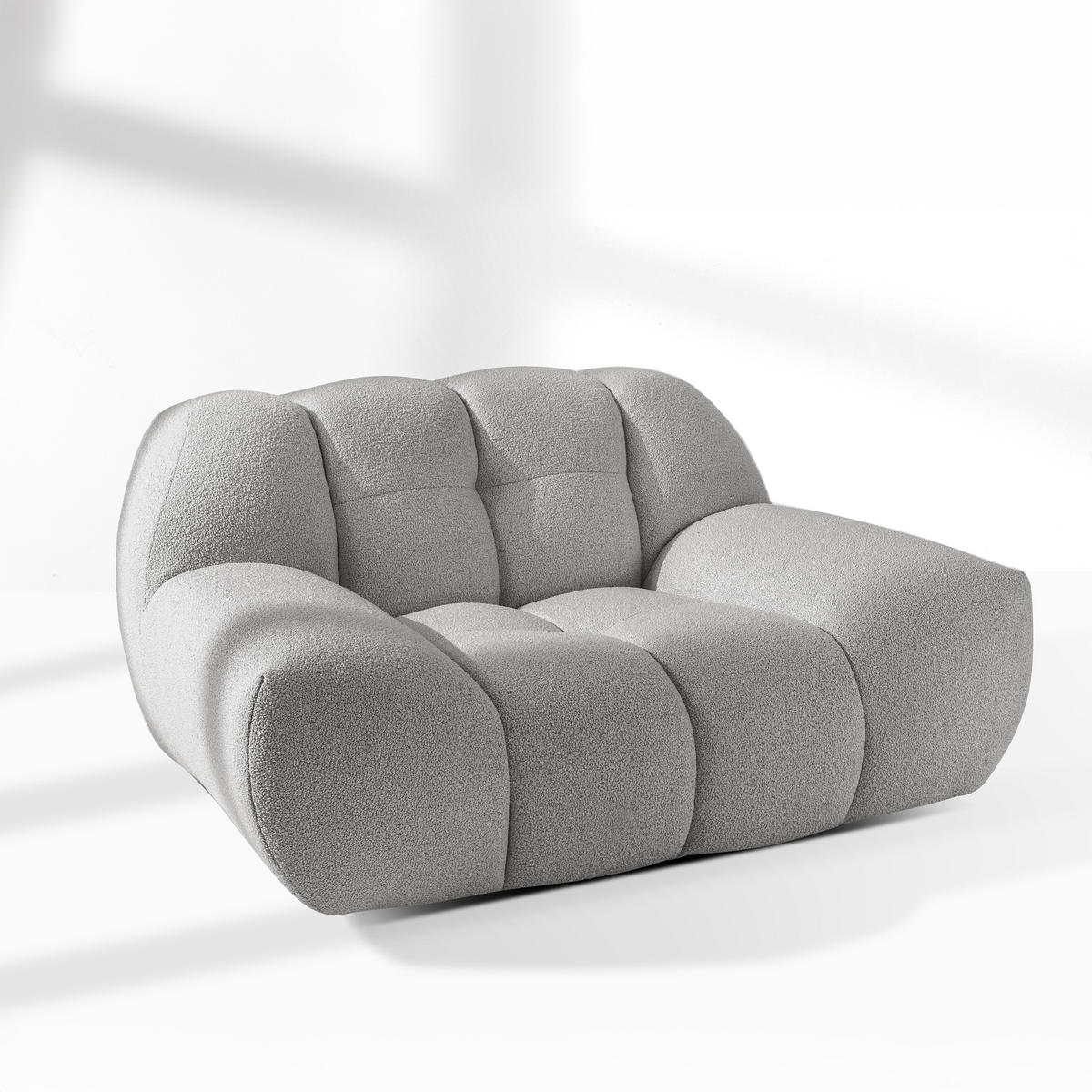 SESSEL VENA Bouclé, Hellgrau - Hellgrau, Holz/Textil (135/72/105cm) - KONSIMO®