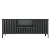 TV skrinka s 1 zásuvkou a 2 dvierkami, béžová - čierna/zelená, kov/kompozitné drevo (135/56.1/40.6cm) - Idohome
