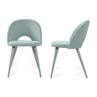 SADA JÍDELNÍCH ŽIDLÍ, 2 KS Karijoki - světle zelená/zelená barva, kov/textil (50/77/55cm) - [en.casa]