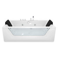 WHIRLPOOL Pool Badewanne Wanne W83-B 180x90 - Weiß, Glas/Kunststoff (90/55/180cm) - AcquaVapore by Sandra Jentho