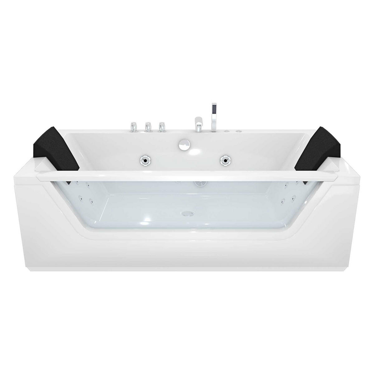WHIRLPOOL Pool Badewanne Wanne W83-B 180x90 - Weiß, Glas/Kunststoff (90/55/180cm) - AcquaVapore by Sandra Jentho