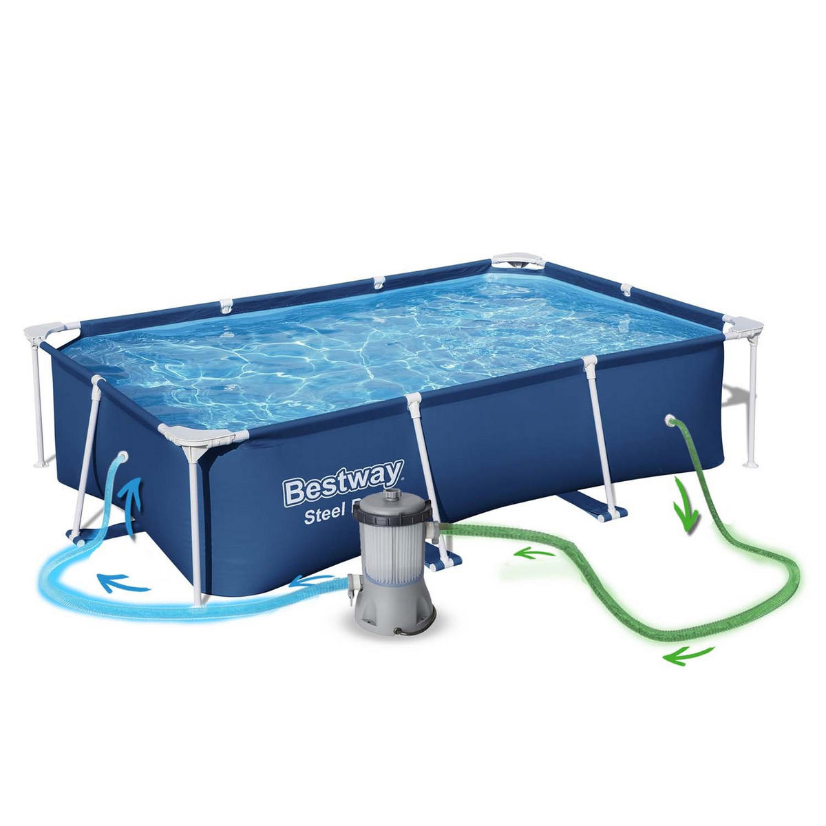 POOL 259 x 170 x 61 cm - 56403N - Blau, Textil (259/61/170cm)