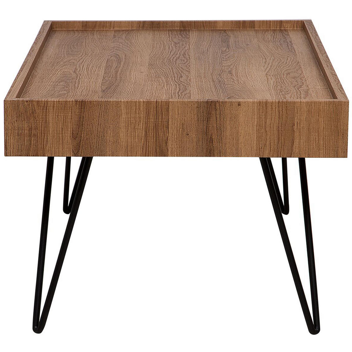 COUCHTISCH dunkler Holzfarbton rechteckig 100/60 cm Welton - Dunkelbraun/Schwarz, Holzwerkstoff (60/100/43cm) - Beliani