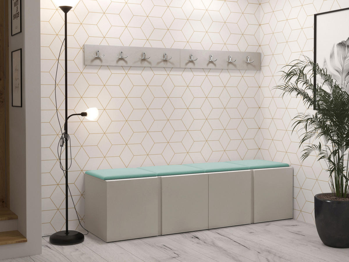 GARDEROBEN-SET Orion VII - Kaschmir/Mintgrün, Holzwerkstoff/Kunststoff (168/42/46cm) - MIRJAN24