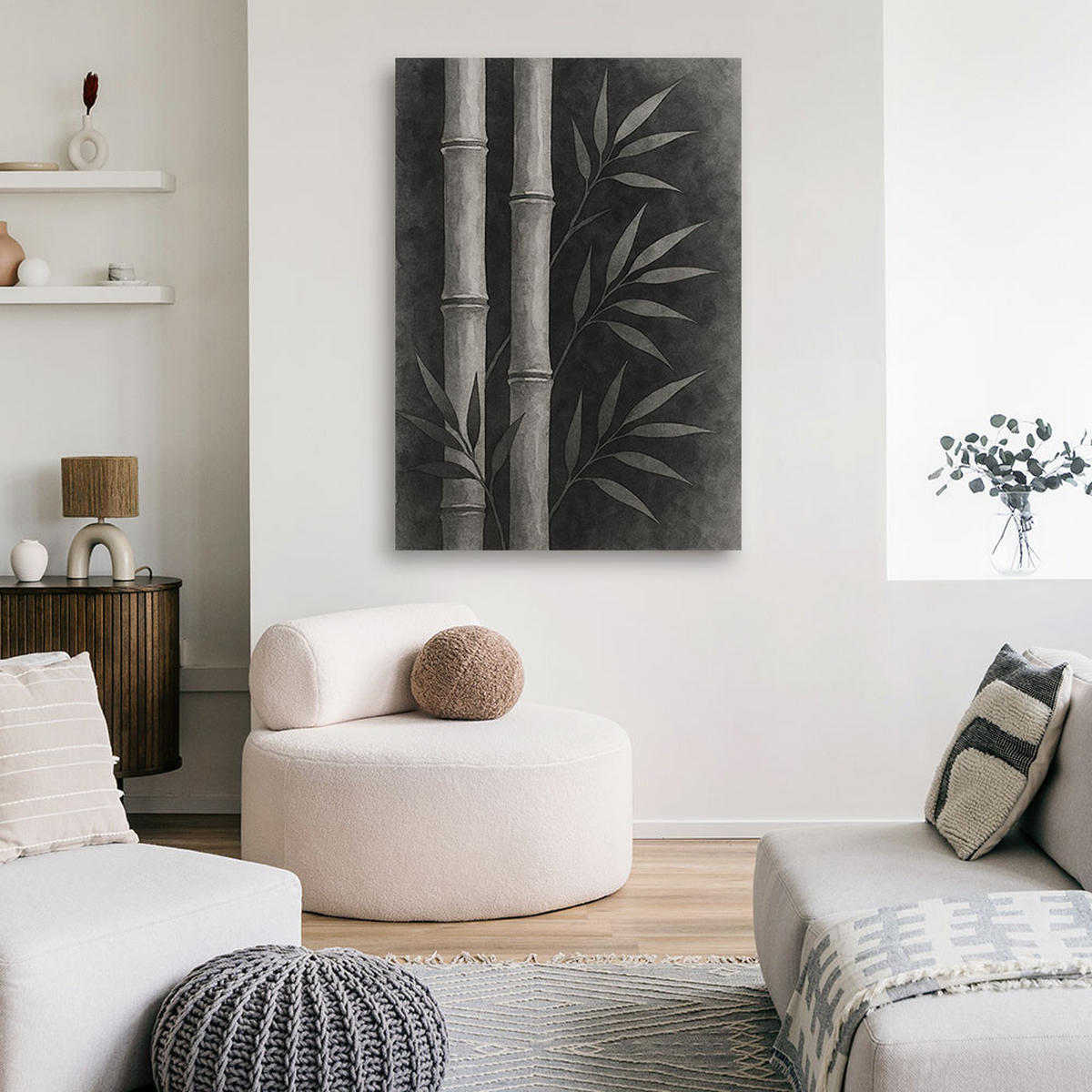 LEINWANDBILD Zen und Orientalisch 60x90cm - Grau, Textil (60/90cm) - Feeby