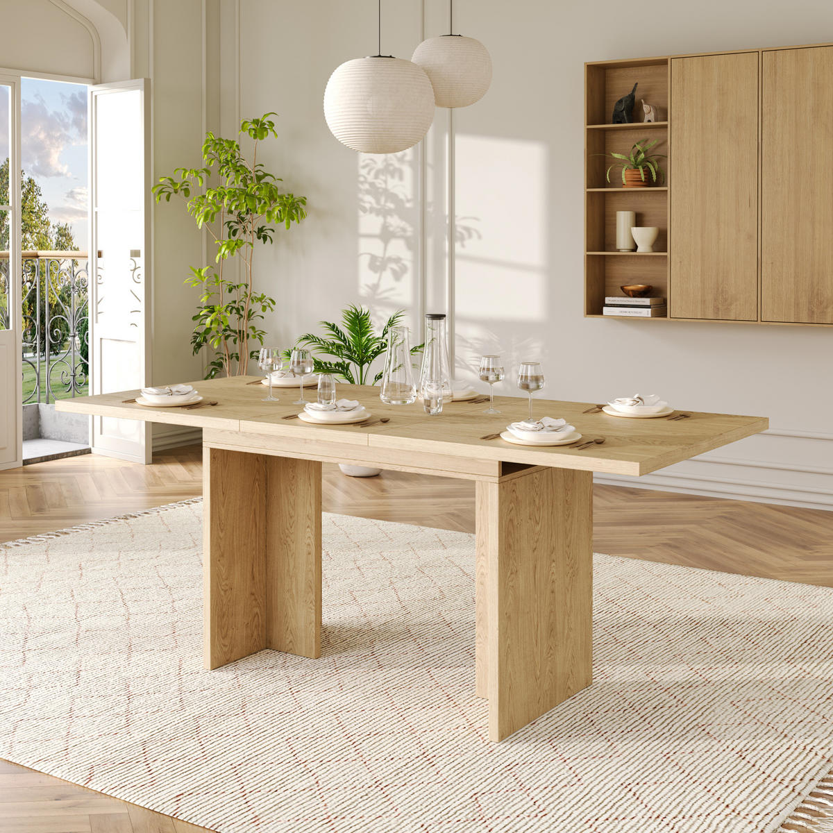 ESSTISCH 80/180/75 cm Eichefarben aus MDF mit 30 mm Tischplatte - Eichefarben, Holzwerkstoff (180/80/75cm) - OKWISH