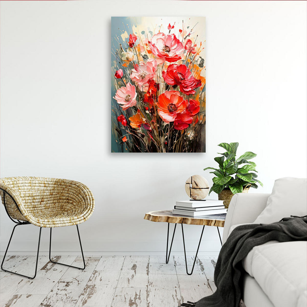 LEINWANDBILD Blumen 20x30cm - Rosa, Textil (20/30cm) - Feeby