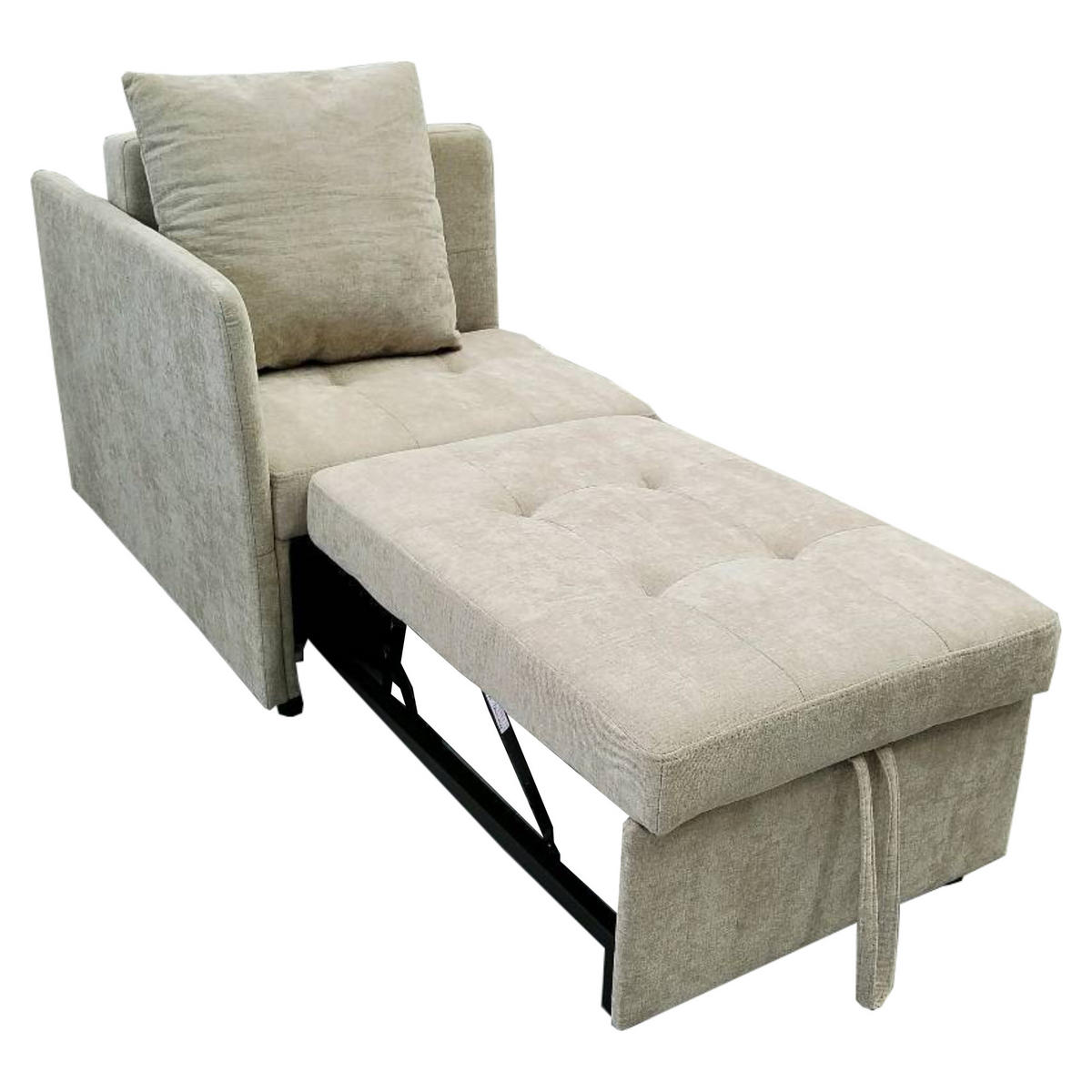 SCHLAFSOFA 3-in-1 Leinenstoff mit 5-fach verstellbarer Rückenlehne Beige 177/68/65 cm - Beige, Textil (68/65/177cm) - Redom