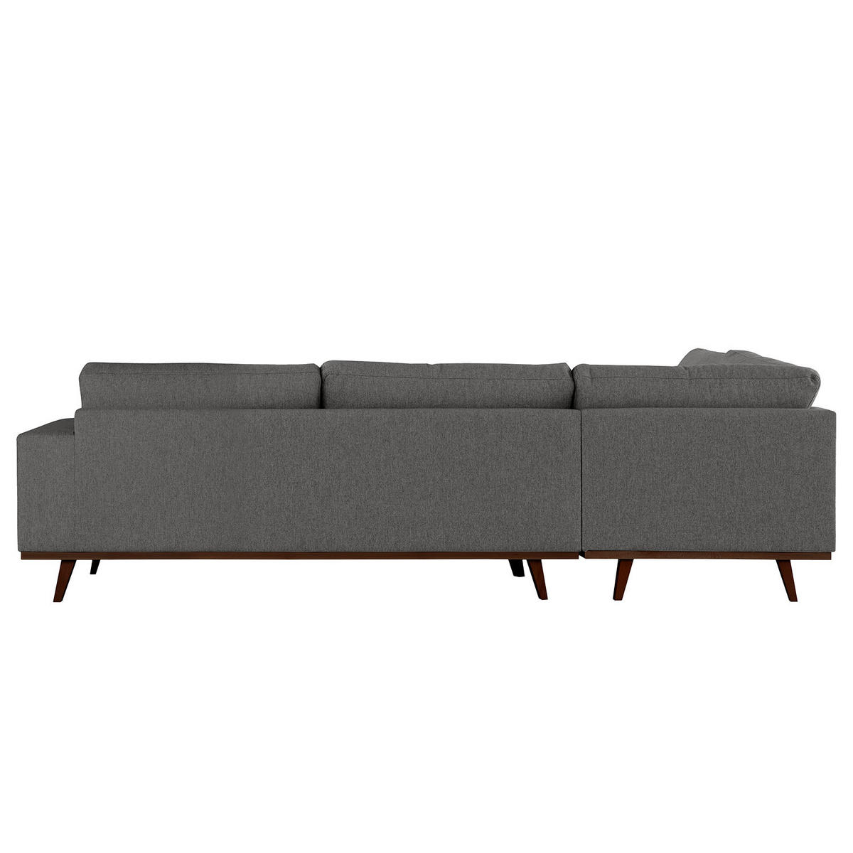 ECKSOFA mit Ottomane - Dunkelgrau/Buchefarben, Buchenholz/Textil (287/219cm) - home24