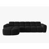 ECKSOFA links Lisa aus Samt schwarz 4 Sitzplätze - Schwarz, Textil (170/310cm) - Micadoni