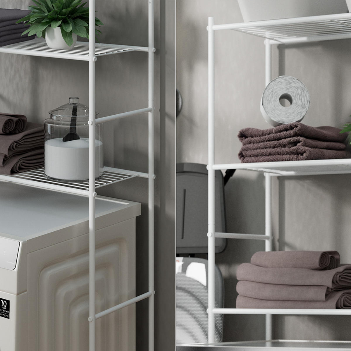 SKŘÍŇKA NA PRAČKU Miso Bílá - bílá, kov (66/162/30cm) - Vicco