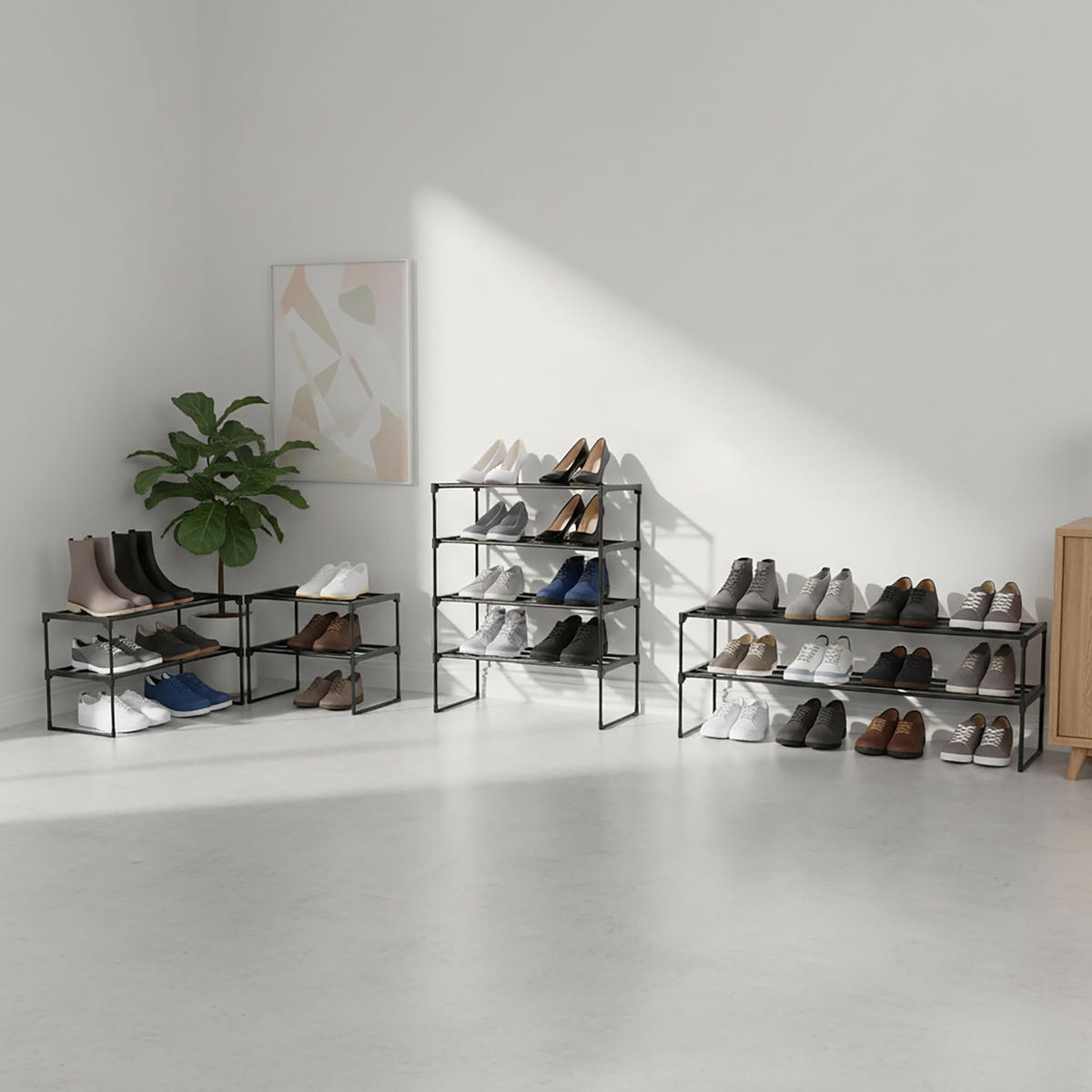 BOTNÍK - černá, kov/plast (117/72/30cm) - Relaxdays